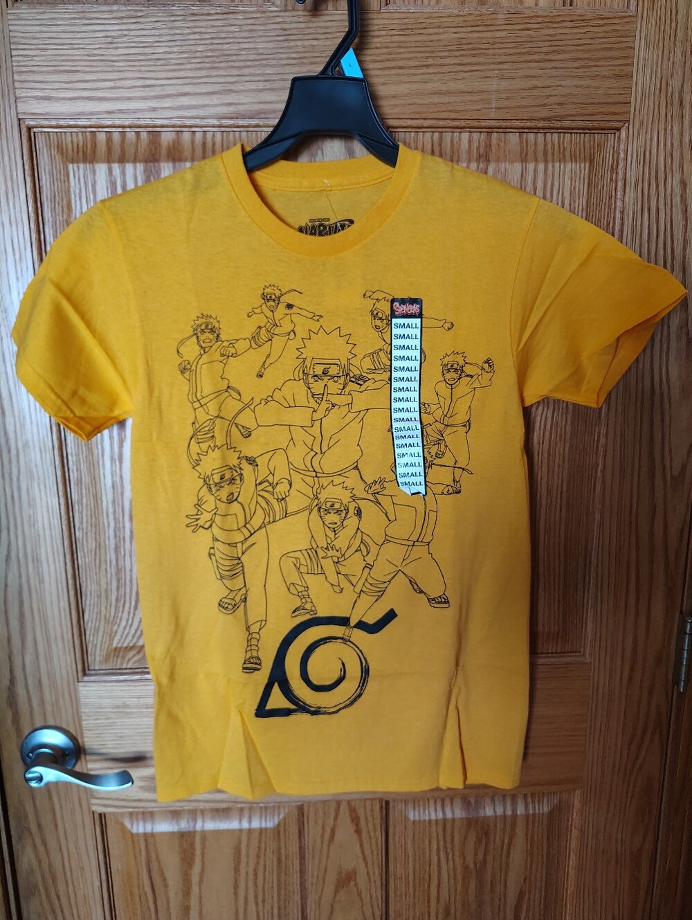 Spencer's Yellow Naruto Line-Art Graphic Tee. Adult Size Small